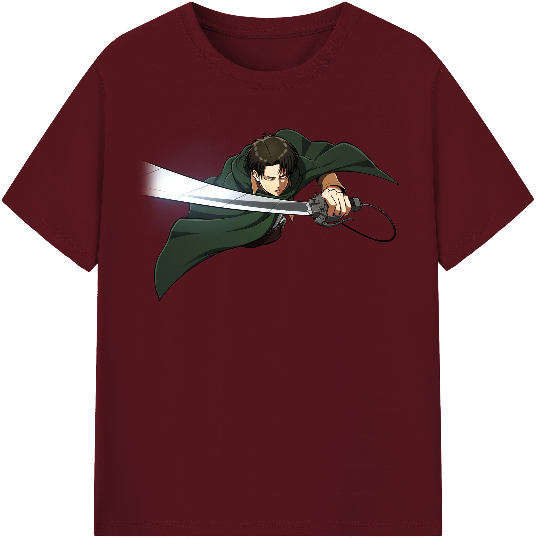 （画像用） 進撃の巨人 リヴァイ·アッカーマン Attack on Titan Levi Ackerman 綿100％半袖Tシャツ（フロントプリント）